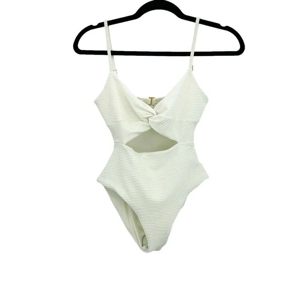 L*SPACE Kyslee One Piece Bodysuit Unpadded in Cream Size S NWT